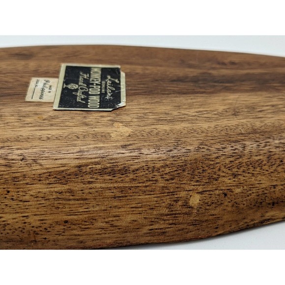 Leilani Monkey Pod Wood Tray Hand Crafted Three Parts Mid Century Philippines - Picture 10 of 12